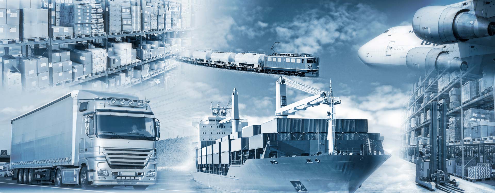 Logistik mit Transport und Lagerung von Gütern