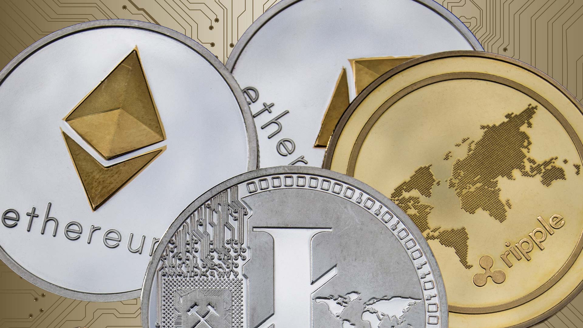 Kryptowährungen auf einer Platine