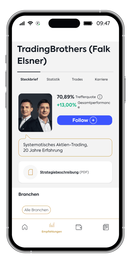 Stepp 1 Profi-Asset-Manager folgen Stepp 3 Profi-Asset-Manager folgen
