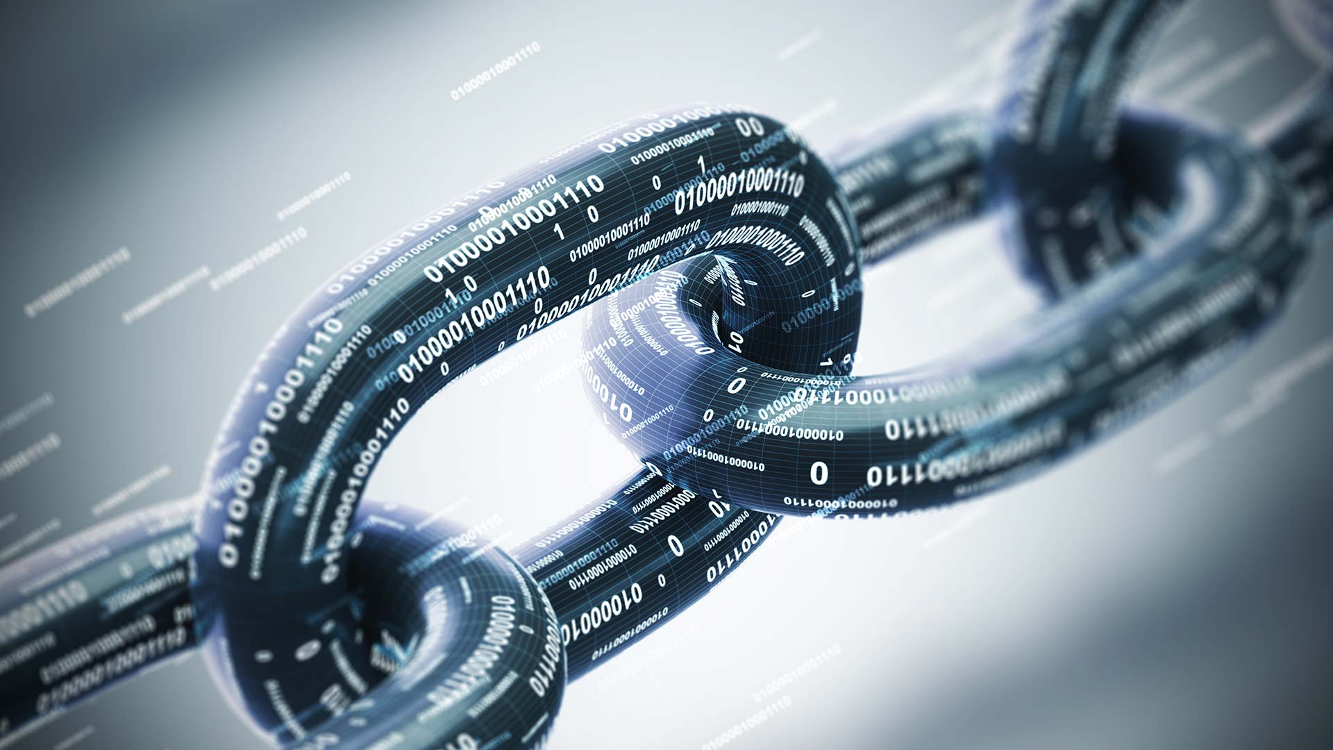 Diagonale Kette, ein Blockchain-Konzept, Nahaufnahme